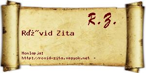 Rövid Zita névjegykártya